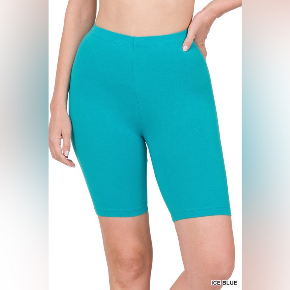 Zenana Ice Blue Biker Shorts